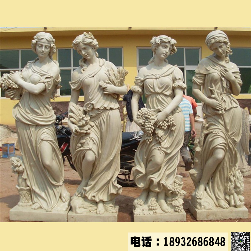 厂家加工定制大型西方人物雕像 四季女神站像雕塑  广场园林人物景观摆件