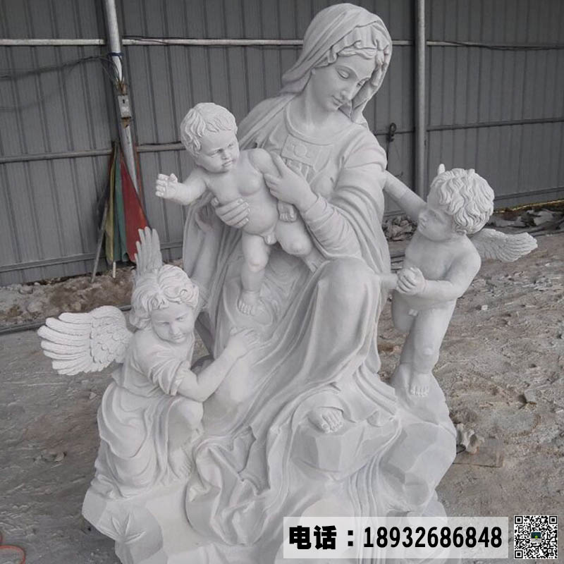 曲阳西方石雕加工厂家,定制西方雕塑免费报价,汉白玉西方母子雕塑图片
